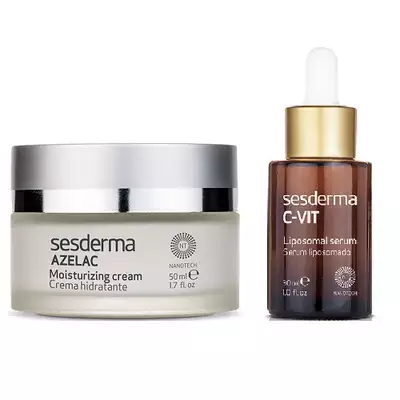 SESDERMA Zestaw AZELAC Krem nawilżający 50 ml + C-VIT Serum liposomowe 30 ml