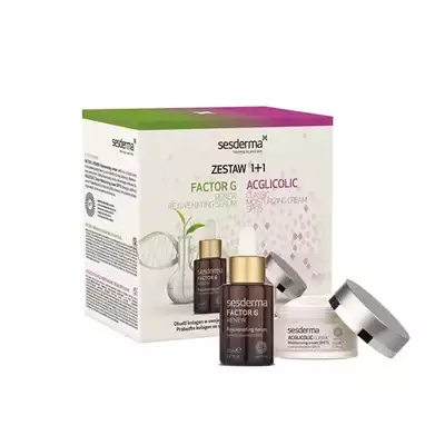 SESDERMA Zestaw: ACGLICOLIC Krem nawilżający SPF15 50 ml + FACTOR G RENEW Serum 30 ml
