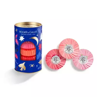 Roger&amp;Gallet Zestaw 3 mydła w kostce: Fleur De Figuier + Gingembre Rouge + Rose 