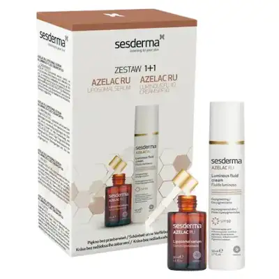 SESDERMA Zestaw AZELAC RU (Serum liposomowe 30 ml  + Emulsja rozjświetlająca SPF50 50 ml)