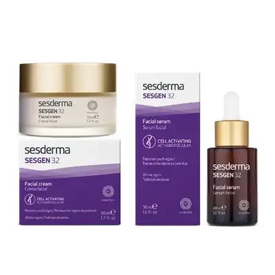 SESDERMA Zestaw nawilżający i przeciwzmarszczkowy Sesgen 32: Krem do twarzy 50 ml + Serum do twarzy 30 ml