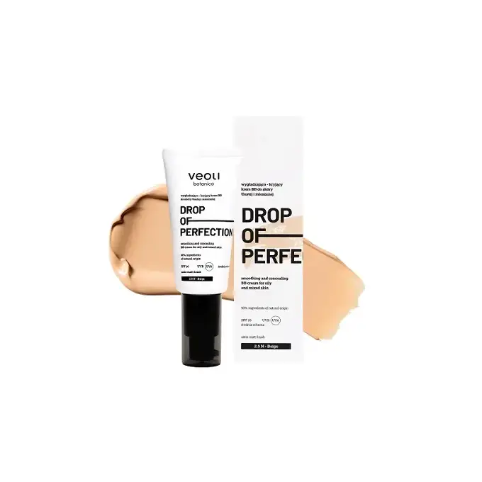 VEOLI BOTANICA Drop Of Perfection Wygładzająco-kryjący krem BB do skóry tłustej i mieszanej 2.5 Beige SPF 20 30 ml